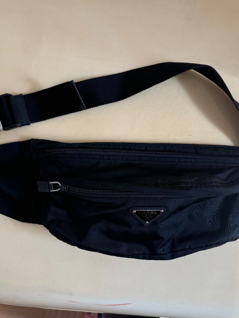 Prada black nylon belt bag